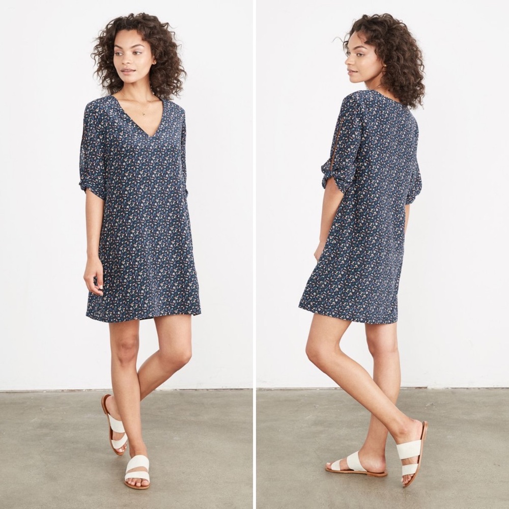 Amour Vert Julianne Cuba Leaf silk dress